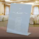 Dusty Blue Chic Script Table Number Seating Chart Pedestal Sign<br><div class="desc">These elegant dusty blue signature script table number seating chart signs are perfect for all celebrations. Designed by Thisisnotme©</div>
