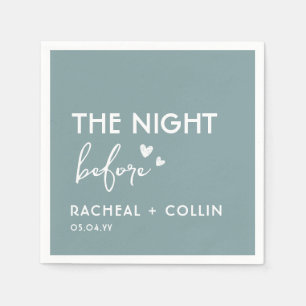 Dusty Blue Chic Simple Modern Rehearsal Dinner Napkins