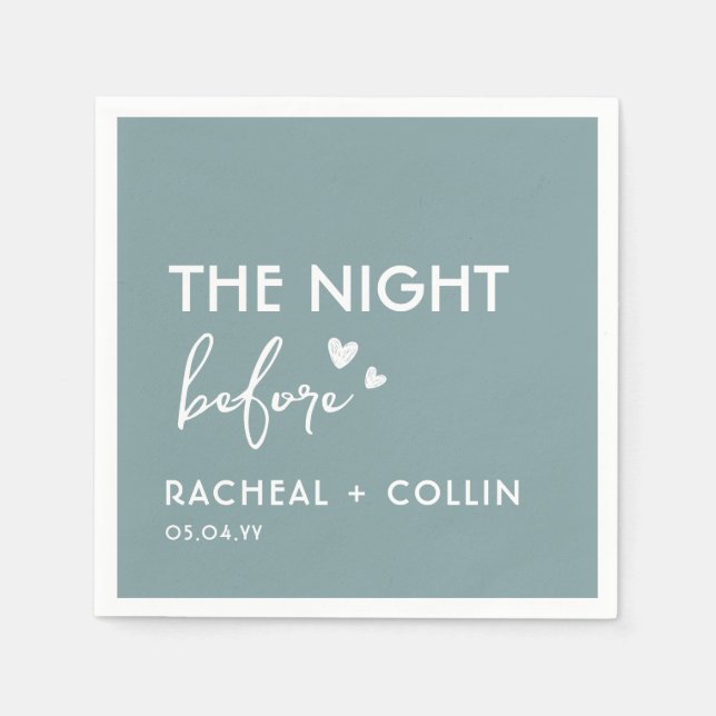 Dusty Blue Chic Simple Modern Rehearsal Dinner  Napkins (Front)