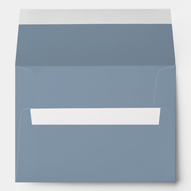 Dusty Blue Chic Wedding Elegant Simple Modern Envelope (Back (Bottom))