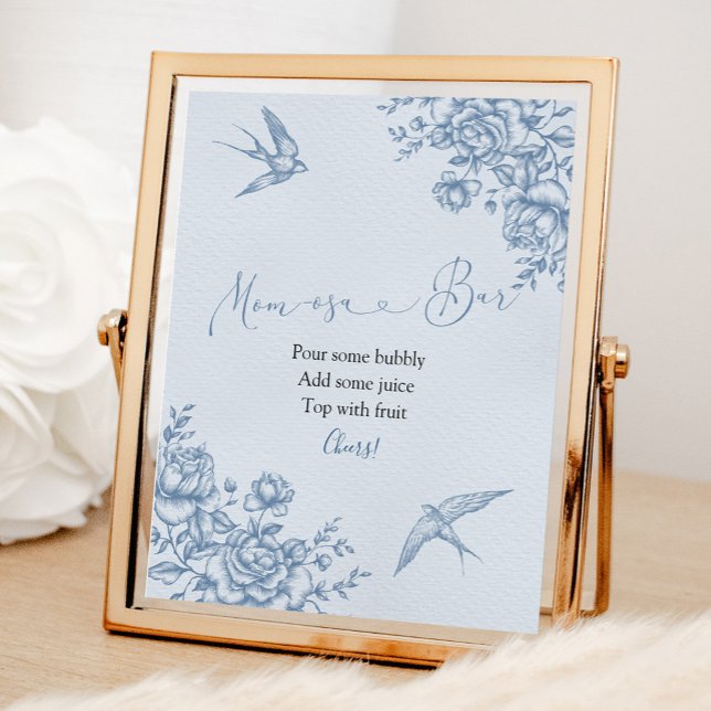 Dusty Blue Chinoiserie Baby Mom-osa Bar Sign (Creator Uploaded)