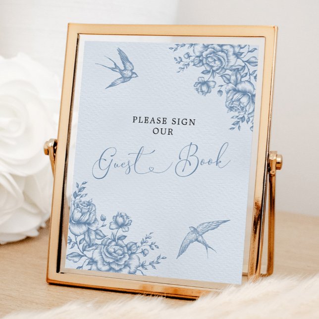 Dusty Blue Chinoiserie Baby Shower Guest Book (Creator Uploaded)