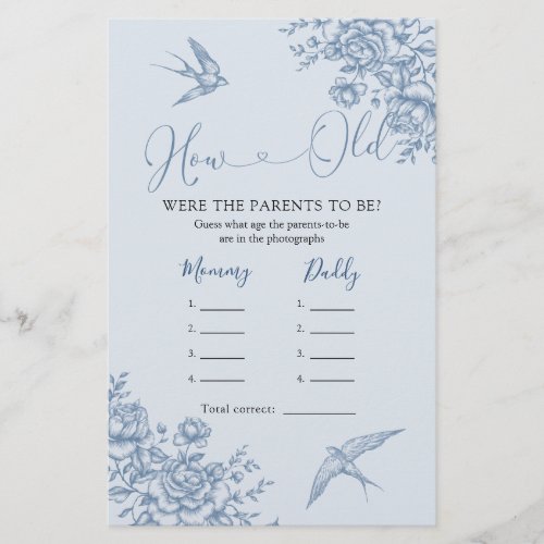 Dusty Blue Chinoiserie Baby Shower How Old Parents