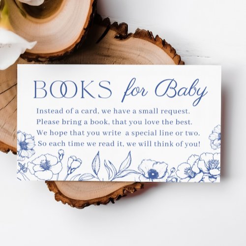 Dusty Blue Chinoiserie Books for Baby  Enclosure Card