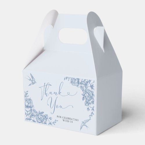 Dusty Blue Chinoiserie Bridal Shower Favor Boxes