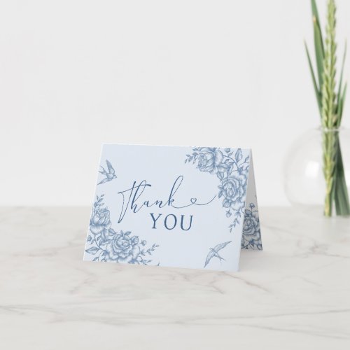 Dusty Blue Chinoiserie Bridal Shower Folded Card