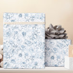 Dusty Blue Chinoiserie Floral Wrapping Paper<br><div class="desc">Wrap your gifts with timeless elegance using this dusty blue chinoiserie floral wrapping paper. Inspired by classic toile patterns, this design features delicate hand-drawn florals in soft blue and white—perfect for baby showers, birthdays, and other special occasions. Its graceful vintage look makes it ideal for baby boy gifts, gender-neutral events,...</div>