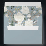 Dusty Blue Chinoiserie Peony Birds Porcelain Envelope<br><div class="desc">This chinoiserie-inspired design features elegant botanical florals,  birds and greenery in dusty blue and white.</div>
