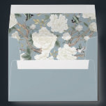 Dusty Blue Chinoiserie Peony Birds Porcelain Envelope<br><div class="desc">This chinoiserie-inspired design features elegant botanical florals,  birds and greenery in dusty blue and white.</div>