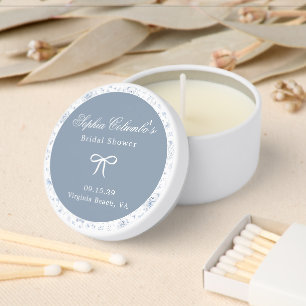 Dusty Blue Chinoiserie Teddy Bear Baby candle Mini Candle Favors