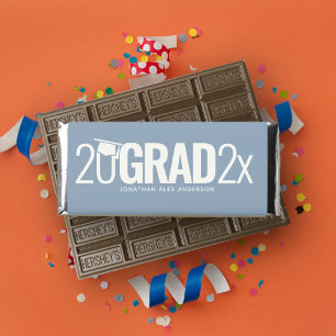 Dusty Blue Chocolate Graduation Party Favor Hershey Bar Favors
