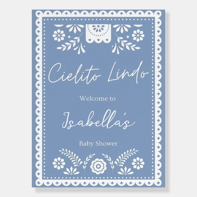Dusty Blue Cielito lindo sign, cielito lindo baby  Foam Board (Front)