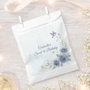 Dusty Blue Cinderella Sweet 16 Fairytale Favor Bag