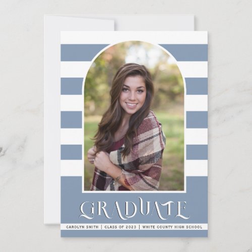 Dusty blue Class of 2023 arch photo graduation Announcement