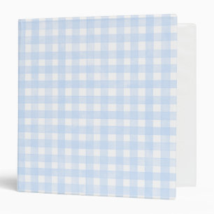Dusty Blue Classic Gingham 3 Ring Binder