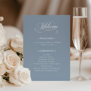 Dusty Blue Classic Luxe Wedding Welcome Program