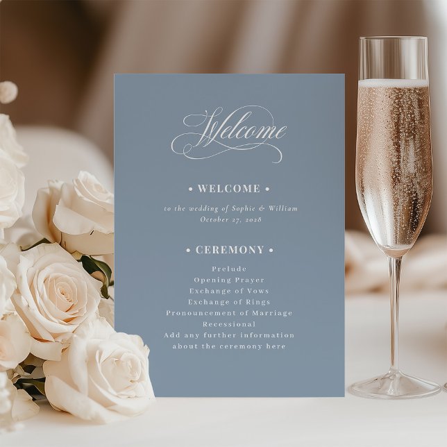Dusty Blue | Classic Luxe Wedding Welcome Program (Creator Uploaded)