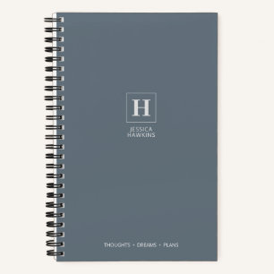 Dusty Blue Classic Monogram Notebook