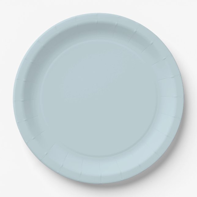 Dusty Blue Classic Party Paper Plates (Front)