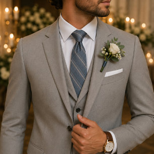 Dusty Blue Classic Textured Wedding & Business Neck Tie