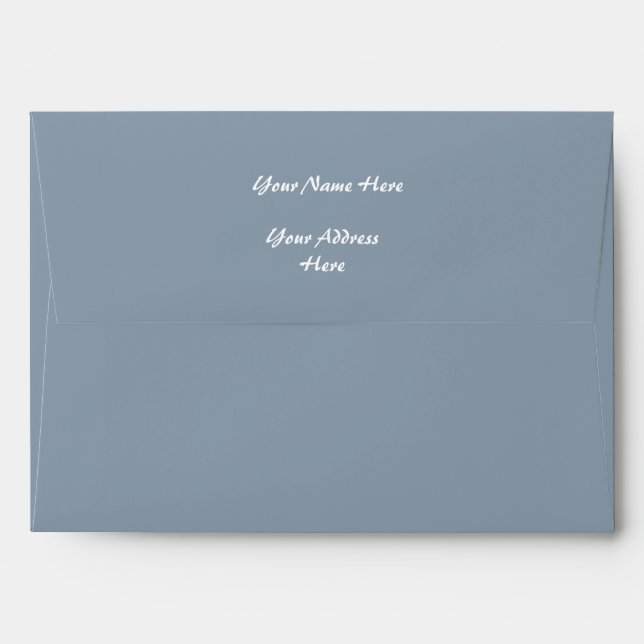 Dusty Blue Classy Elegant Custom Color Wedding Envelope (Back (Top Flap))