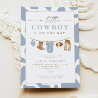 Dusty Blue Clothesline Little Cowboy Baby Shower