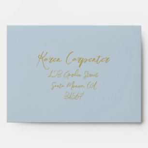 Dusty Blue Color Wedding Envelope