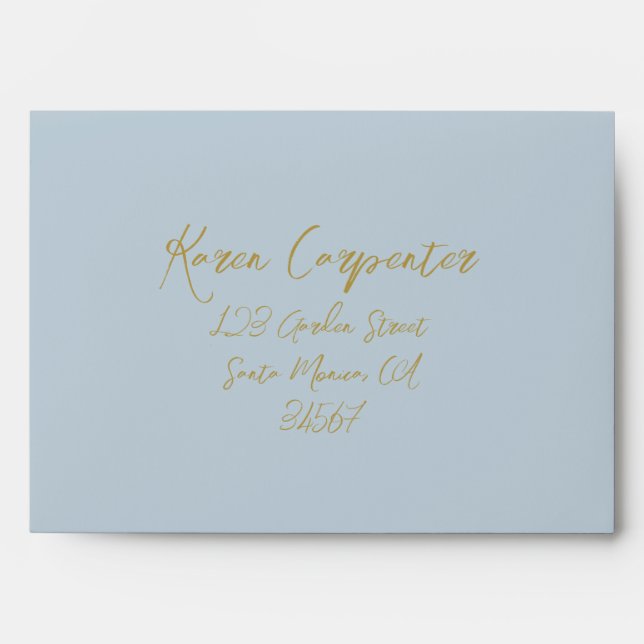 Dusty Blue Color Wedding Envelope (Front)