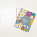 Dusty Blue Colorful Modern Floral Planner<br><div class="desc">This cornflower blue day planner features a scatter of abstract flowers in warm and bright colors like yellow,  teal,  orange,  fuchsia and ivory. Easy to customize cover text lets you personalize the title of your planner and make it a one of a kind gift.</div>