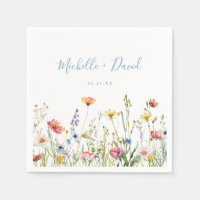 Dusty Blue Colorful Rustic Wildflower Wedding