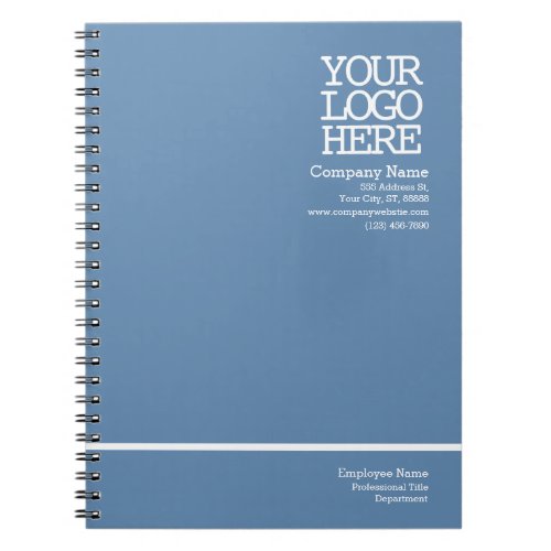 Dusty Blue Company Logo  Employee Personalized Notebook