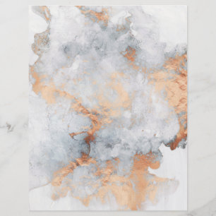 Dusty Blue Copper Gold Granite Scrapbook Paper