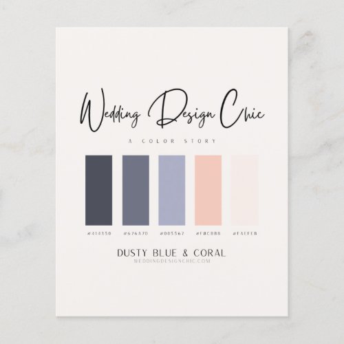 Dusty Blue Coral Color Palette Codes Wedding Flyer