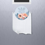 Dusty Blue & Coral Pink Watercolor Floral Wedding Magnet<br><div class="desc">Introducing our exquisite wedding design in dusty blue and coral pink watercolor! Inspired by the beauty of nature, this collection boasts a stunning combination of sky blue and pink watercolor florals, creating a romantic and dreamy aesthetic that will leave a lasting impression on your guests. The blush blue soft muted...</div>