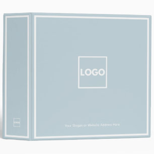 Dusty Blue Corporate Logo Company 3 Ring Binder