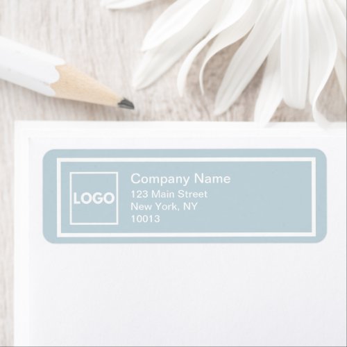 Dusty Blue Corporate Logo Company Employee Staff Label