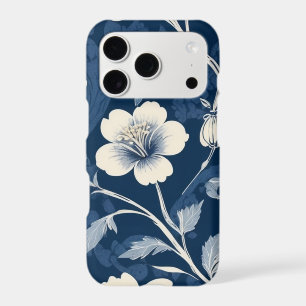 Dusty Blue Cottage Floral Vine Pattern Apple iPhone 17 Pro Case