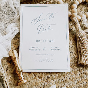 Dusty Blue Cottage Save the Date Card Invitation