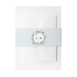 Dusty Blue Cotton Wreath Monogram Belly Band
