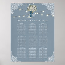 Dusty Blue Country Combined White Lace Wedding