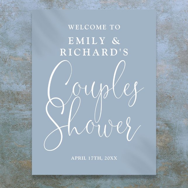 Dusty Blue Couples Shower Welcome Sign (Dusty Blue Couples Shower Welcome Sign)