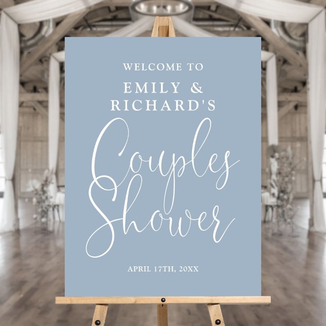 Dusty Blue Couples Shower Welcome Sign (Dusty Blue Couples Shower Welcome Sign)