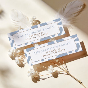 Dusty Blue Cow Print Return Address Label