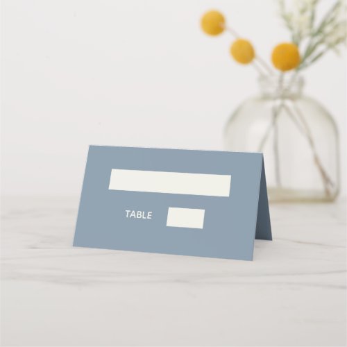 Dusty blue cream modern simple place card