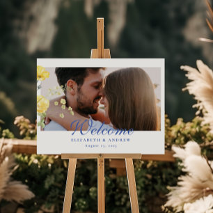 Dusty Blue Crest Floral Wedding Foam Board