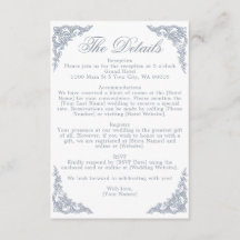 Dusty Blue Crest Monogram Regal Scrollwork Wedding