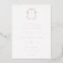 Dusty Blue Crest Monogram Wedding Foil Invitation