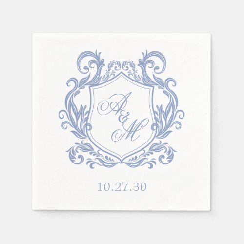 Dusty Blue Crest Napkins