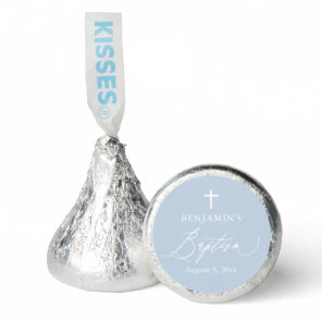 Dusty Blue Cross Boy Baptism Hershey®'s Kisses®