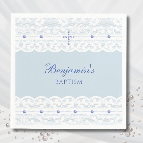 Dusty Blue Cross Christening Christian Baptism
